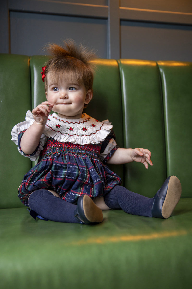 Anna Handsmocked Baby Girl Romper