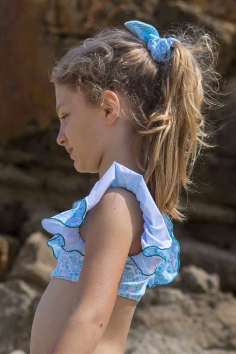 Aqua Garden Girl Scrunchie