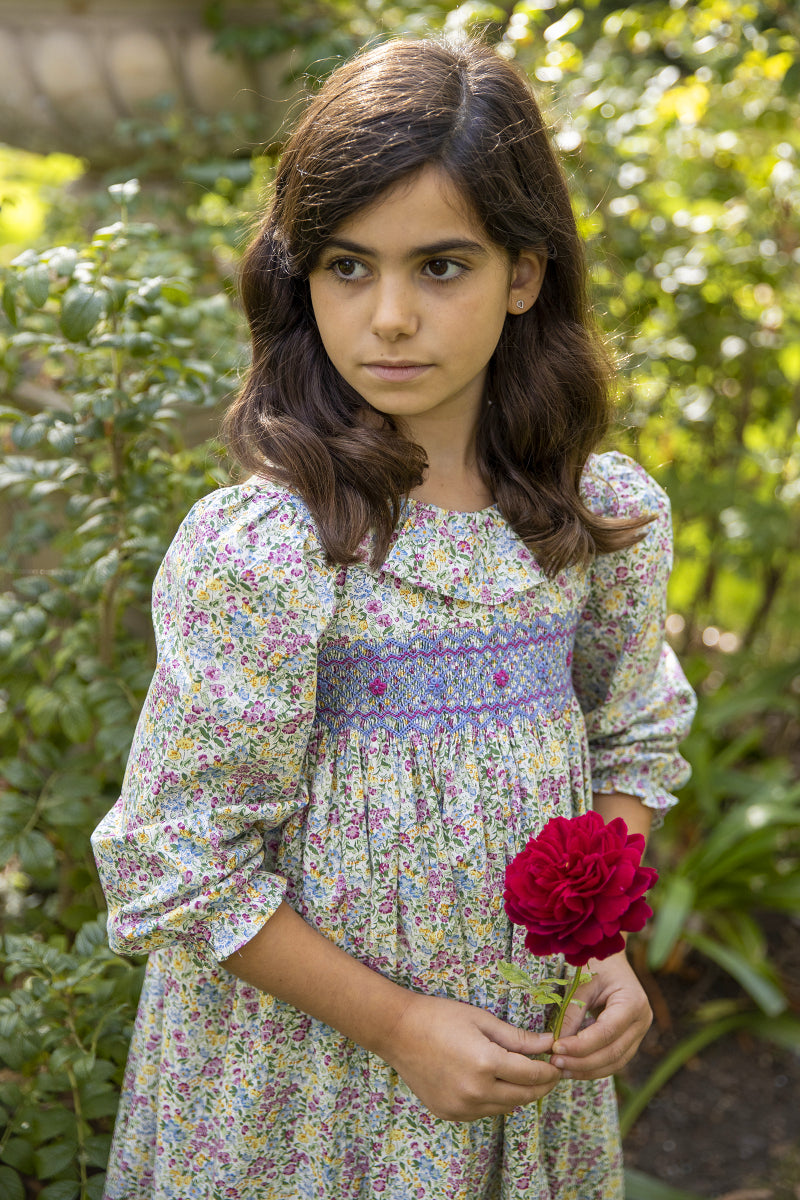 Aurora Handsmocked Girl Dress