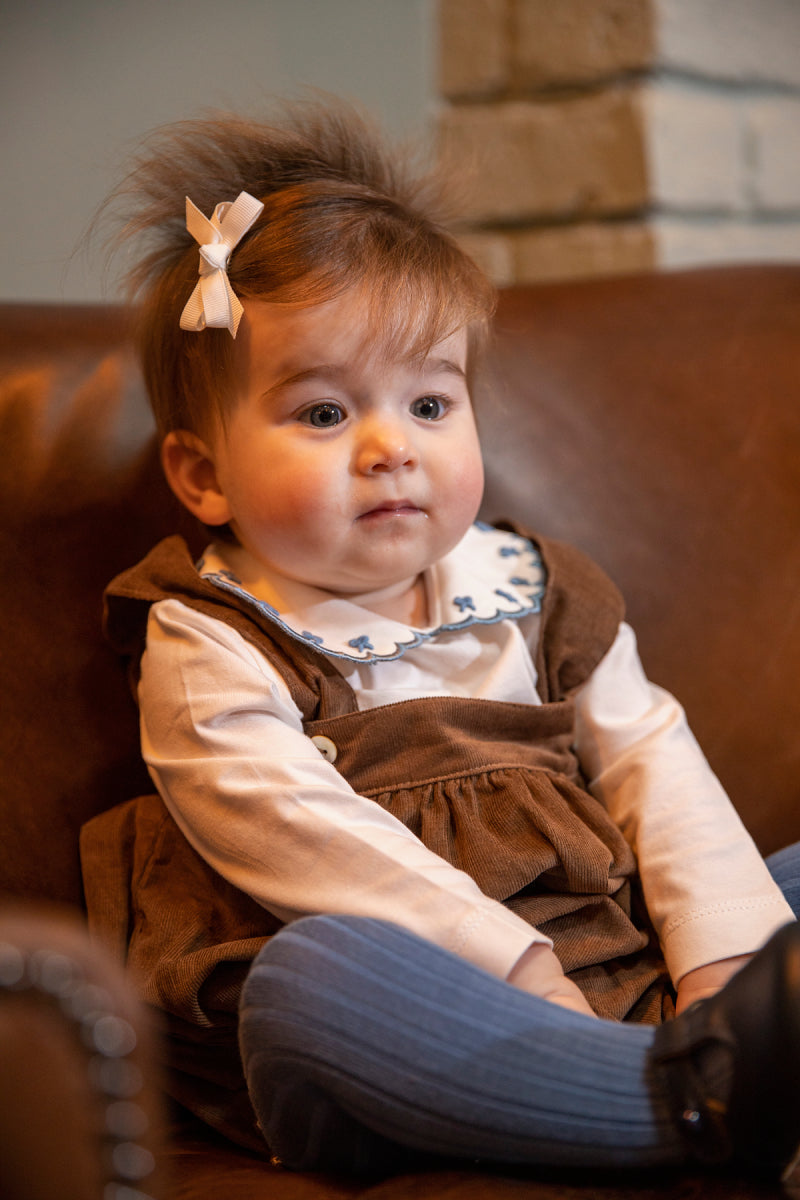 Gloria Embroidered Baby Girl Bodysuit