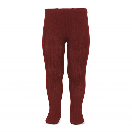 Ribbed Tights Burgundy