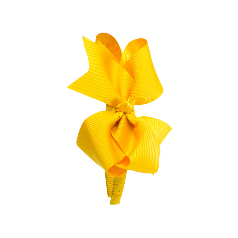 Extra Large Bow Hairband - Mustard