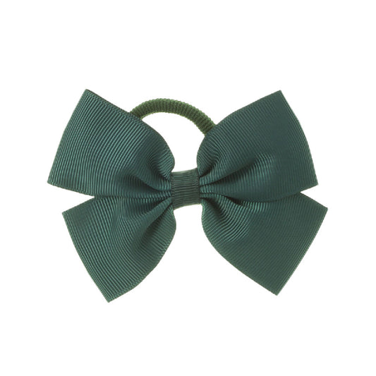 Medium Bow Hair Tie Bottle Green