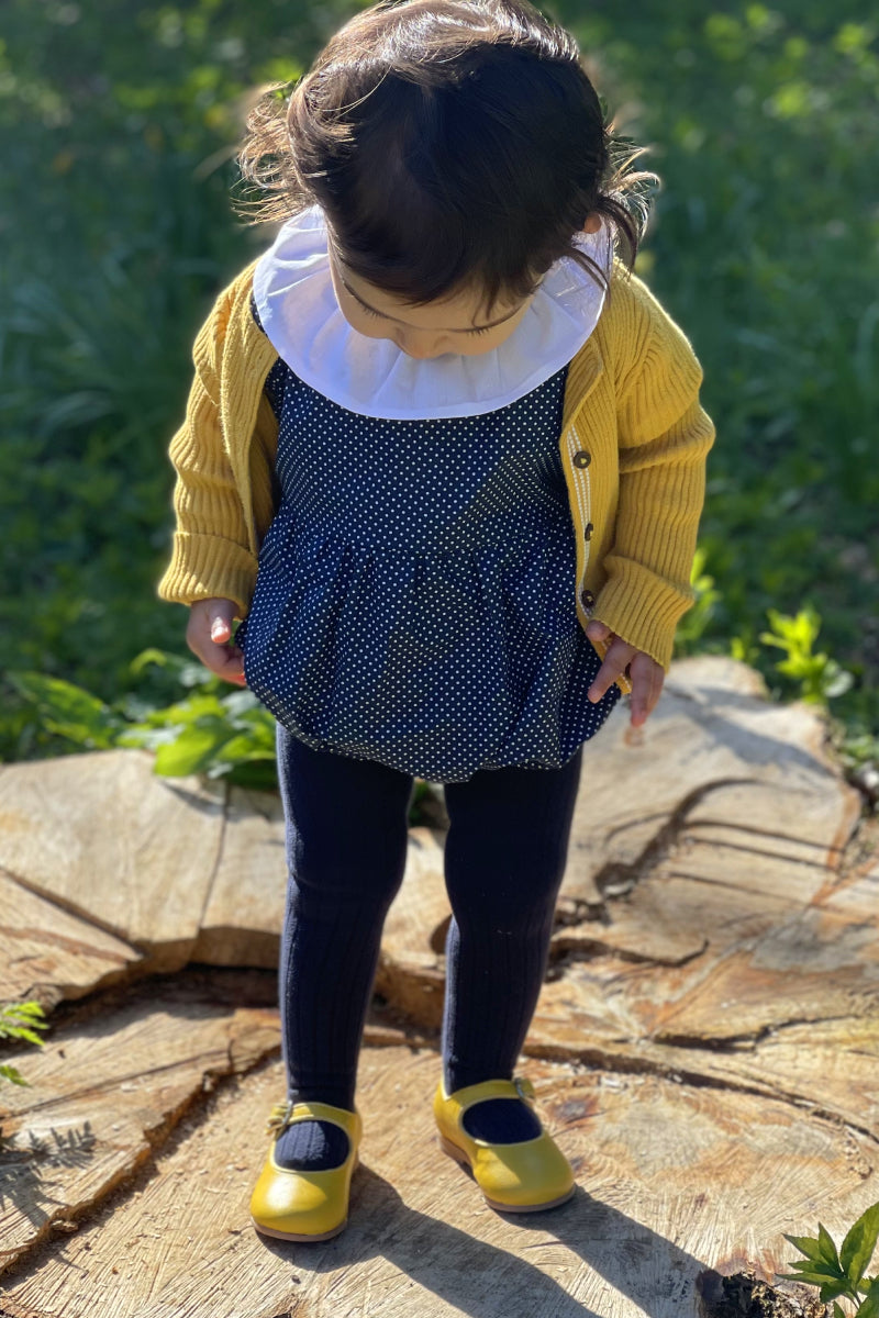 Ribbed Tights - Navy Blue