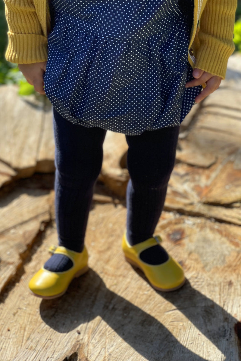 Ribbed Tights - Navy Blue