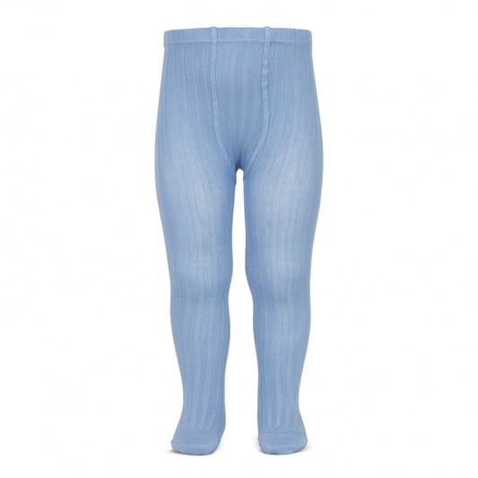 Ribbed Tights - Dusty Blue
