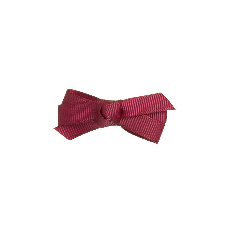 Small Bow Clip - Burgundy