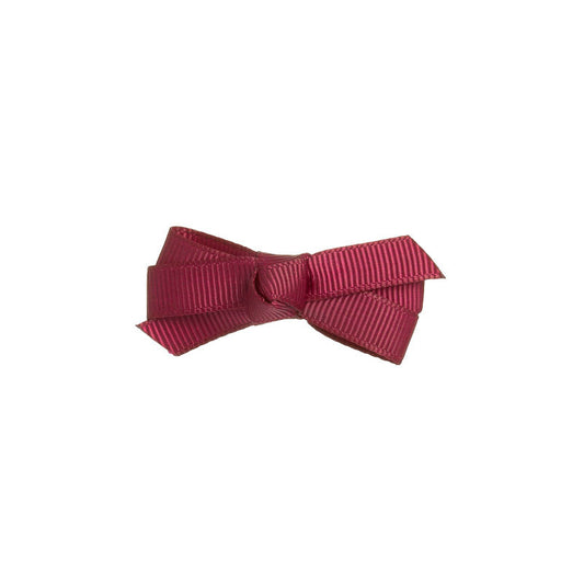 Small Bow Clip - Burgundy