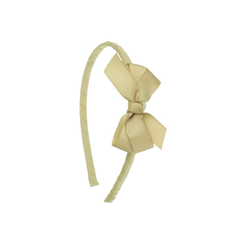 Small Bow Hairband - Beige