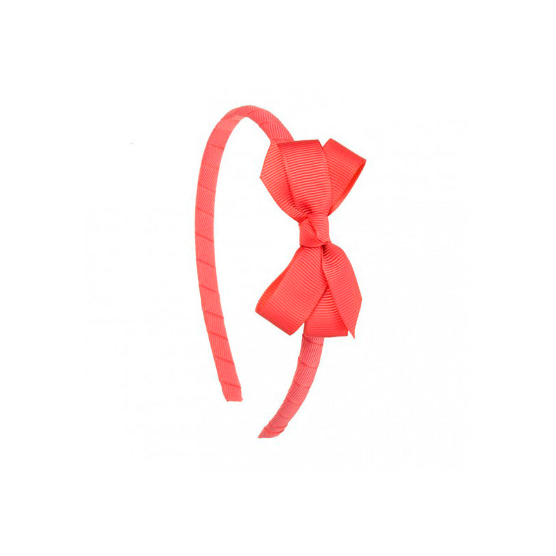 Small Bow Hairband - Coral