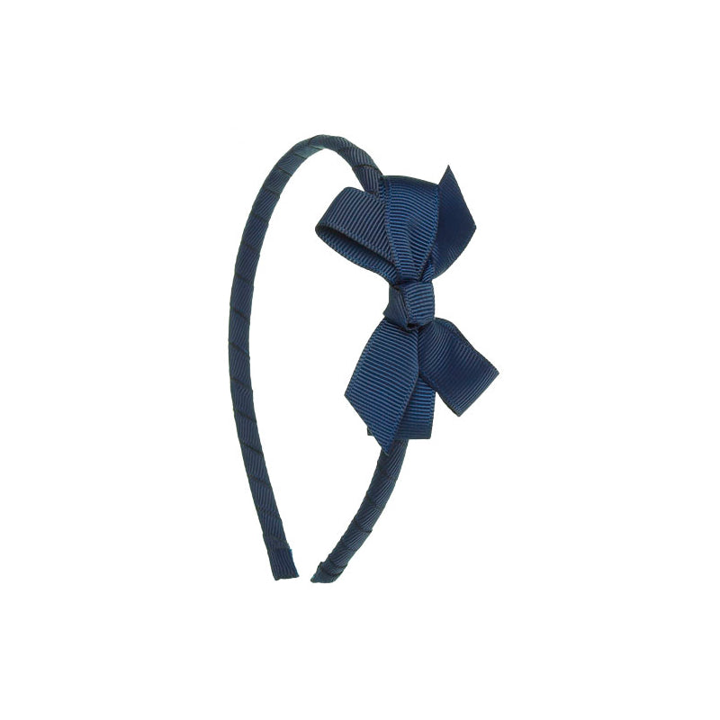 Small Bow Hairband - Navy Blue