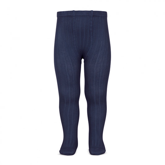 Ribbed Tights - Navy Blue