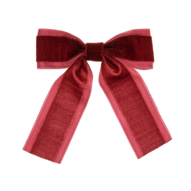 Big Velvet Bow Clip - Red