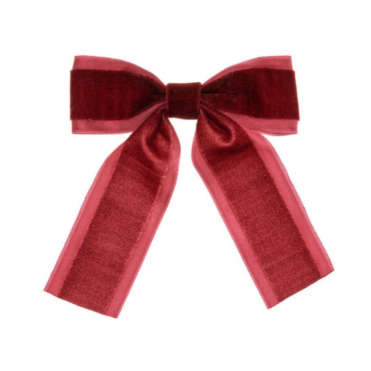 Big Velvet Bow Clip - Red