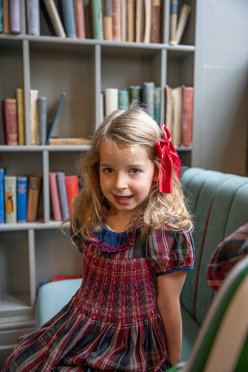 Big Velvet Bow Clip - Red