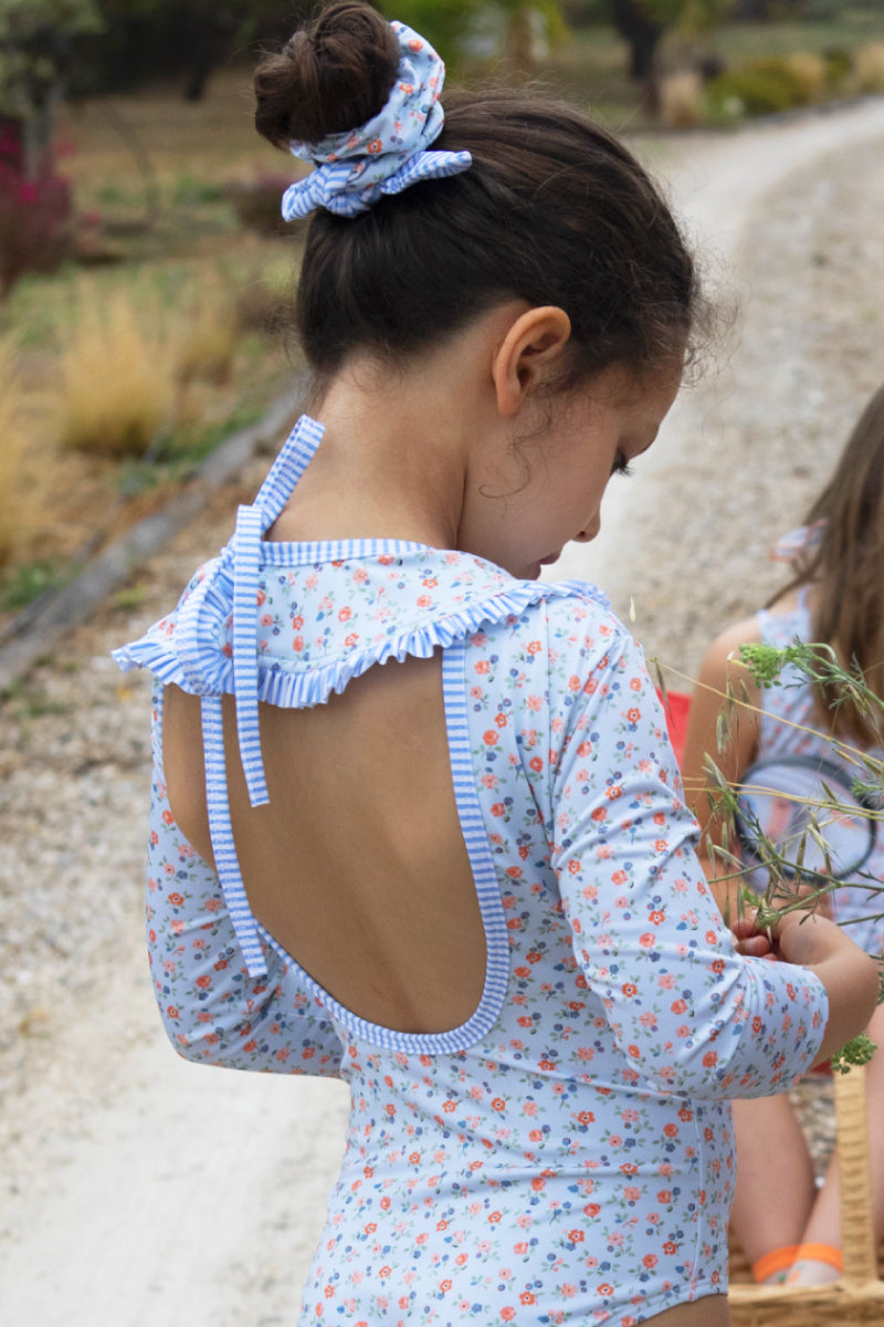 Blue Striped Girl Scrunchie