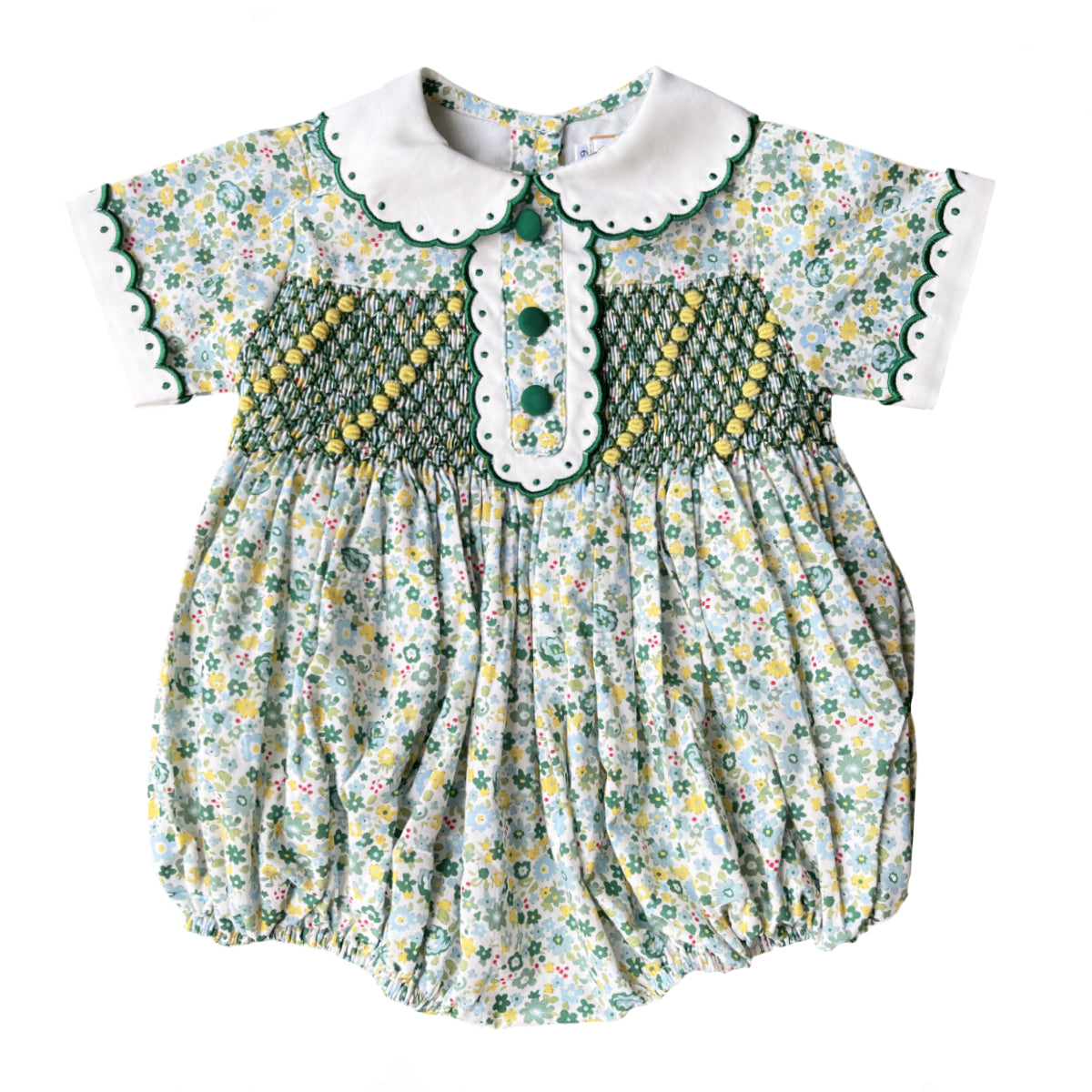 Rosamund Handsmocked Baby Girl Romper