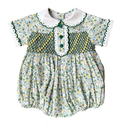 Rosamund Handsmocked Baby Girl Romper