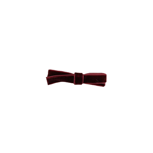 Small Velvet Bow Clip - Burgundy