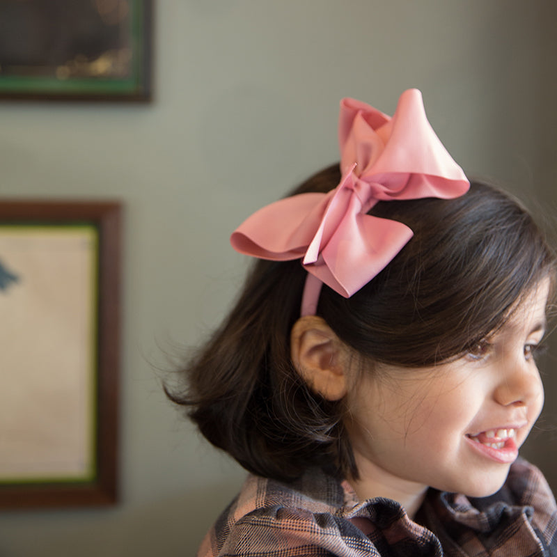 Extra Large Bow Hairband Dusty Pink