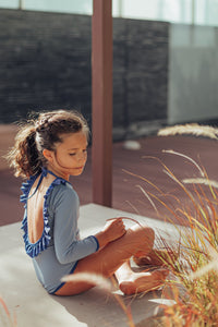 Blue Long Sleeve Swimsuit