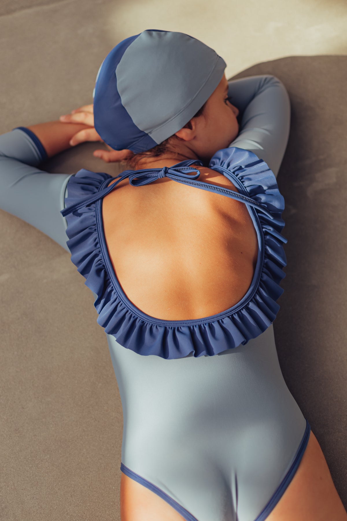Blue Long Sleeve Swimsuit