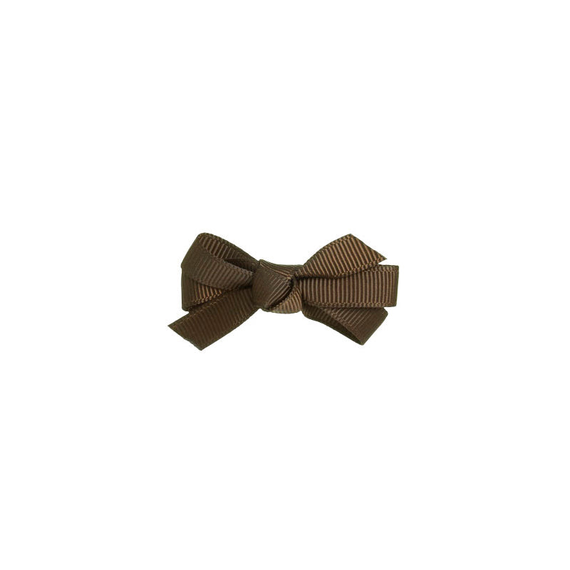 Small Bow Clip Brown