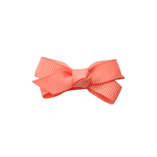 Small Bow Clip - Coral