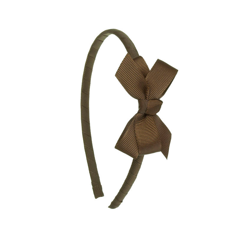 Small Bow Hairband Brown