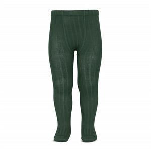 Ribbed Tights Bottle Green